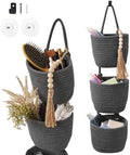 LIGHT DUST Wall Hanging Rope Baskets 3-Tier Boho Organizers by LIGHTDUST