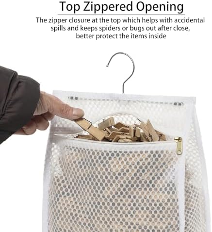 Mesh Clothespin Bag for Clothesline Outdoor, Clothes pin Bag - Image 5