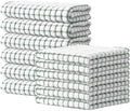 Kitinjoy Cotton 12 Pack Kitchen Towels and Dishcloths Sets, Grass Green by Kitinjoy