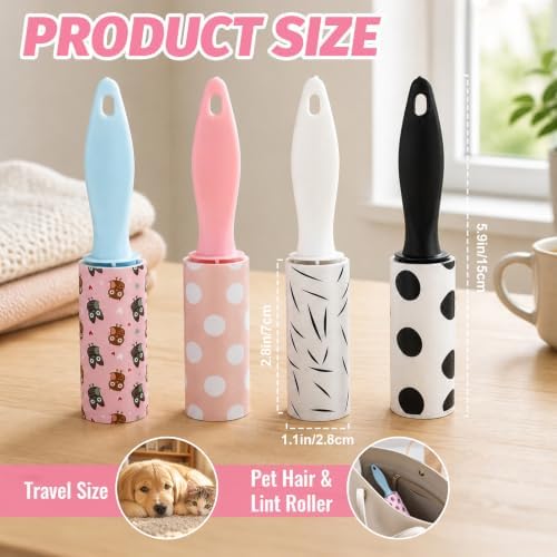 12 Pcs Mini Lint Roller Bulk for Pet Hair and Clothes, 5.9" Small Lint Removers - Image 2
