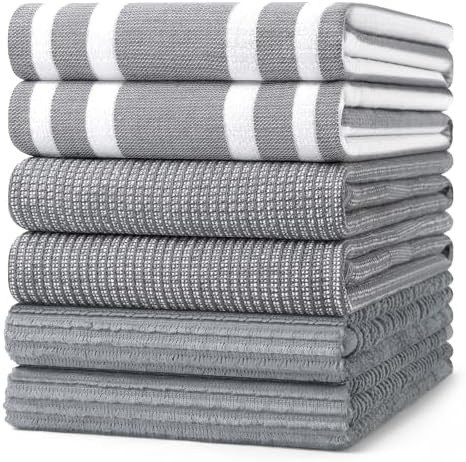 Homaxy Cotton 380 GSM Premium Kitchen Towels, 6 Pack by Homaxy