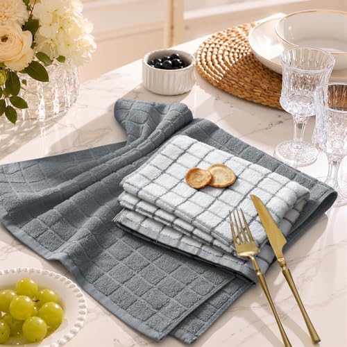 Kitinjoy Premium Kitchen Towels, Large 100% Cotton Terry 390 GSM Kitchen Hand - Image 4