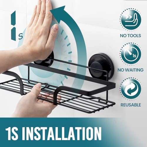 TAILI Shower Caddy Suction Cup 2 Pack, Heavy Duty Bathroom Basket - Image 2