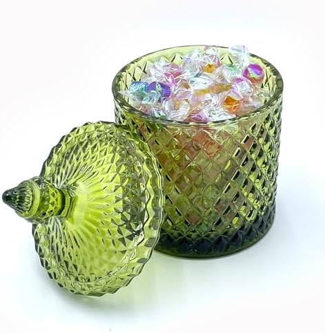 20 oz Olive Green Glass Candy Dish - Image 2