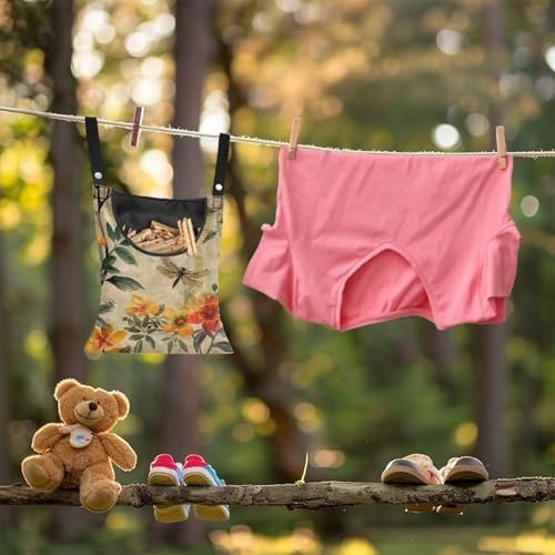 Dragonfly Clothes Pin Bags Flower Clothespin Bag Holder Clothespin Holder 14.5 - Image 4