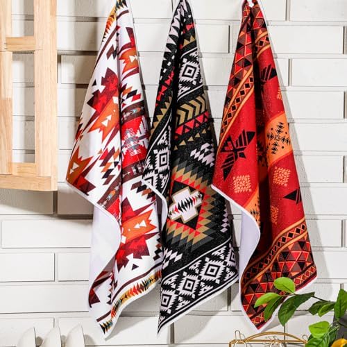 Bencailor 6 Pcs Aztec Kitchen Towels Decorative Sets Dish Towels Absorbent Fast - Image 2