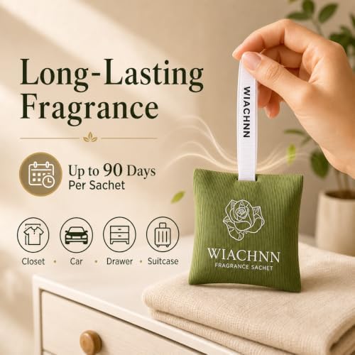 4-Packs Hanging Scented Sachets | Long-Lasting Closet Deodorizer Air Freshener - Image 5