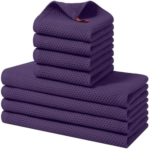 Homaxy 8 Pack 100% Cotton Kitchen Towels and Dishcloths Set by Homaxy