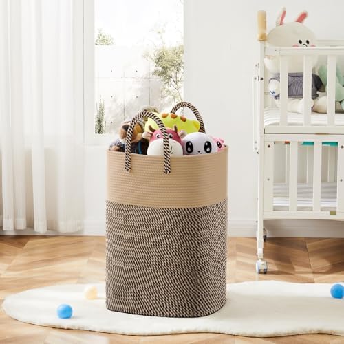 Laundry Basket, Woven Cotton Rope Laundry Hamper, Versatile Storage - Image 6