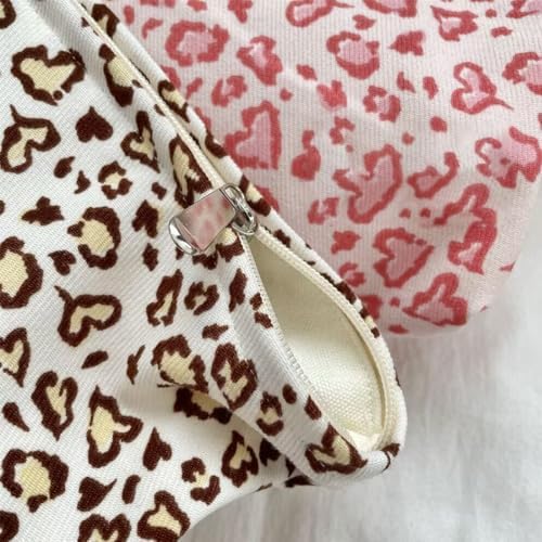 SxoSyo Leopard Makeup Bags, Corduroy Cosmetic Pouch Large Purse - Image 6