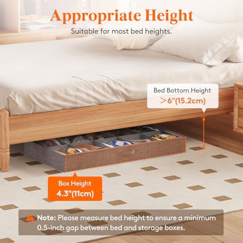 Lifewit 4.3 Inches Under Bed Shoe Storage Organizer Fits 10 Pair Sneakers - Image 2
