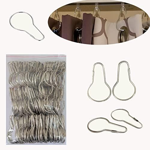Shower Curtain Rings Hooks, Rust-Resistant Metal Shower Curtain Hooks, by HLCM