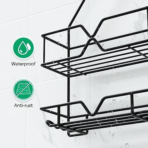 TreeLen Shower Organizer Hanging Shower Caddy over Shower Head Black Bathroom - Image 4