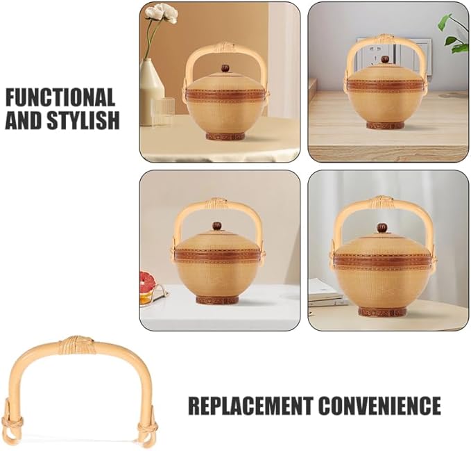 Replacement Teapot Handle for Ceramic Tea Pots U-Shape Rattan Grip Bamboo Cane Handle Accessory Heat Resistant Tea Kettle