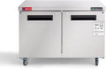 WESTLAKE 48"" W Commercial Refrigerator Worktop Undercounter Refrigerator 12 Cu.ft Double Door Stainless Steel Counter Fan Cooling Refrigerator Food Prep Station for Restaurant, Bar, WKTR-48B