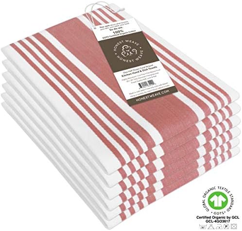HONEST WEAVE GOTS Certified Organic Cotton Kitchen Hand and Dish Towel Sets - Image 3