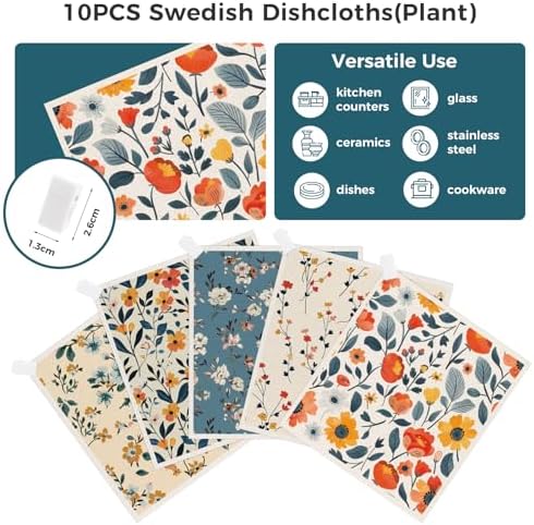 wlich 10 Pack Swedish Dishcloths, Reusable Kitchen Towels - Image 3