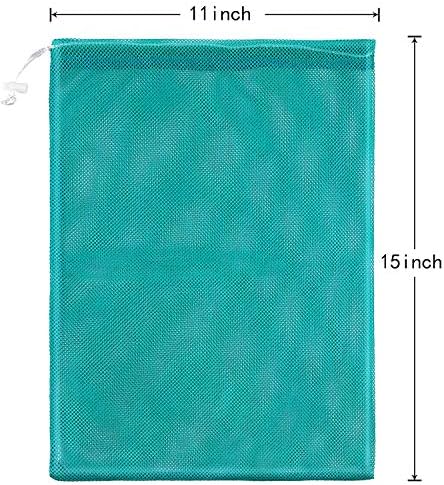 Frienda 6 Pieces Mesh Stuff Sack, 11 x 15 Inch Durable Nylon Drawstring Laundry - Image 4