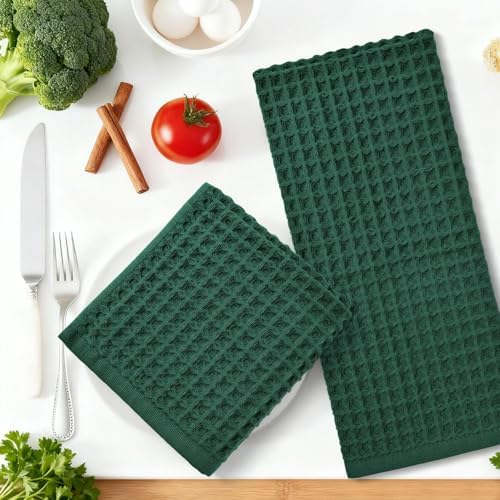 Waffle Hand Towels Set of 2 – Cotton, Quick Dry, Lint Free - Image 6