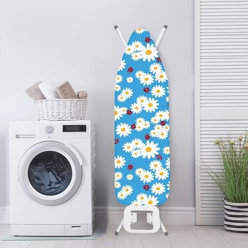 Cute Blue Daisy Thick Padding Ironing Board Covers Stain Resistant Hook and - Image 3