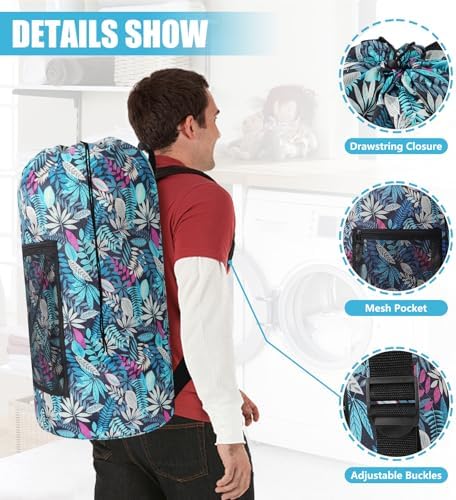 Portable with Adjustable Shoulder Straps Travel Dirty Laundry Bag, with - Image 4