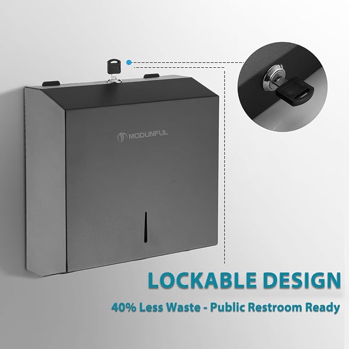 Commercial Paper Towel Dispenser Wall Mount, Large Capacity Stainless Steel - Image 3