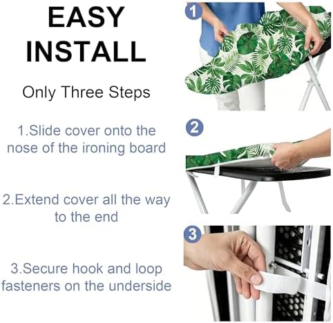 Floral Ironing Board Cover and Pad 15x54 Inch, 100% Cotton Surface Durable Iron - Image 4