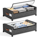 Yecaye 82L Under Bed Storage Containers, Fits 9.4" Under Bed, 2 Pack by Yecaye