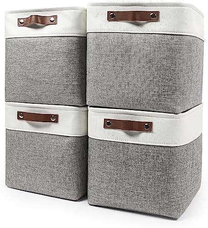 Bagnizer Collapsible Fabric Storage Cubes 11x11 Cube Storage Bins, 4 Pack by Bagnizer
