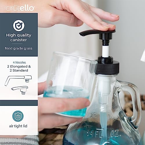 Crutello Glass Pump Dispenser for Laundry Detergent, Countertop Accessory - Image 4