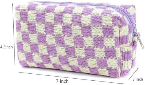 SxoSyo 2 Pcs Checkered Cosmetic Bags - Image 4