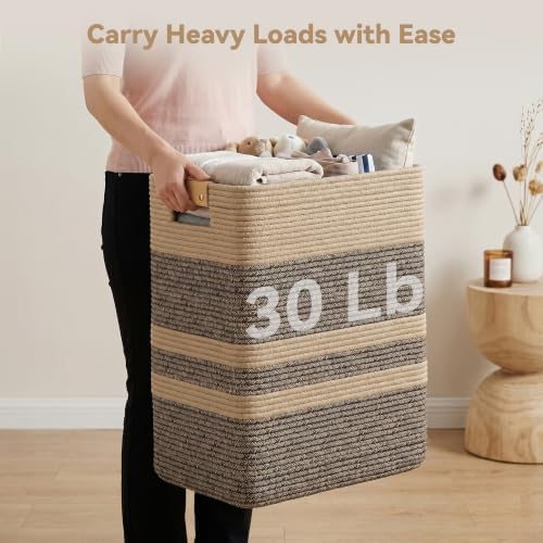 Nunsino 75L Laundry Basket, Cotton Rope Laundry Hamper - Image 6