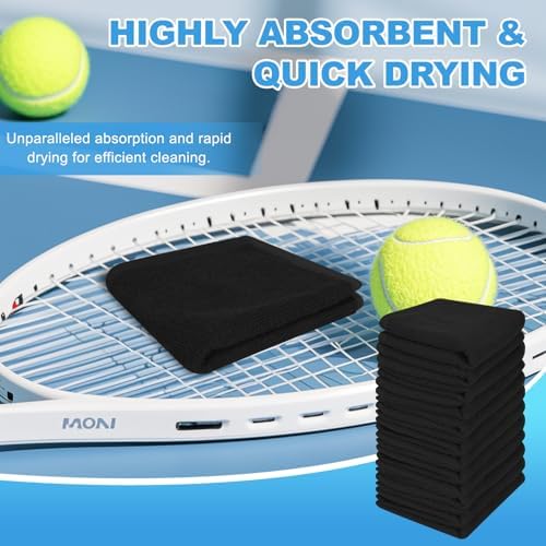 100% Cotton Washcloths Set, 12x12 Inch Black - Image 5