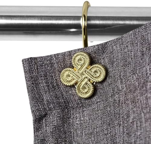 Brass Gold Shower Curtain Hooks: Rust Proof Metal Curtain Rings - Image 3