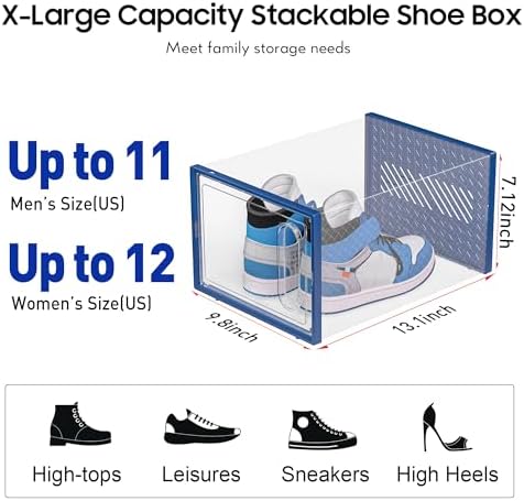 eWonLife Large Shoe Organizer Storage Box - Image 3