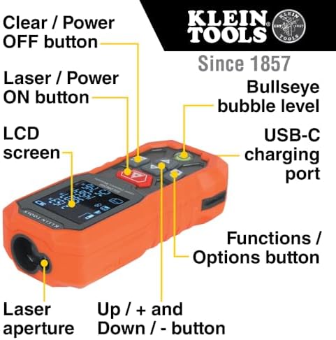 Klein Tools Laser Distance Measure, Measures in Feet - Image 2