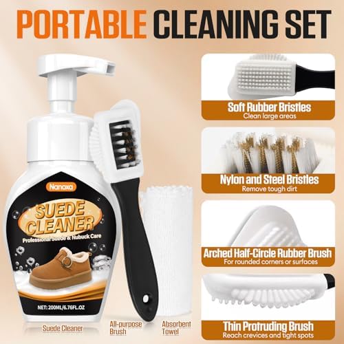 Suede Shoe Cleaner, No-Rinse Suede & Nubuck Cleaner Removes Dirt & Stains - Image 6