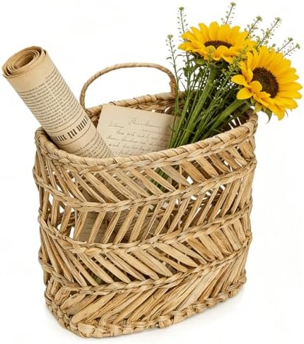YOUEON Large Woven Hanging Storage Basket, Handwoven Front Door Flower Baskets by YOUEON
