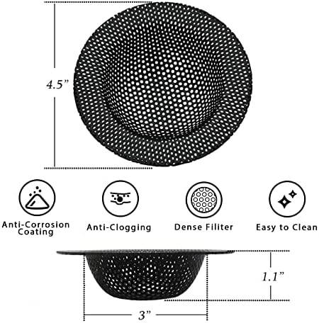 2Pack Black Kitchen Sink Drain Strainer - Image 2