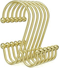 Bathway Shower Curtain Hooks Rings Gold, Double Shower Hooks by Bathway