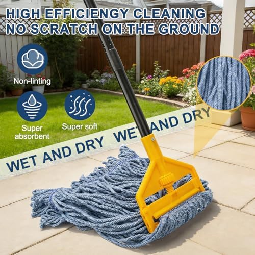 KeFanta 2 Pack Commercial Mop Heavy Duty Industrial Mops - Image 4