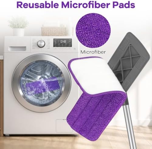 Microfiber Flat Mop for Hardwood Floor Cleaning, Dry Wet Dust Mops - Image 6