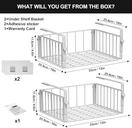AmonHouseware 2Pack Under Shelf Storage Basket Organizer - Image 6