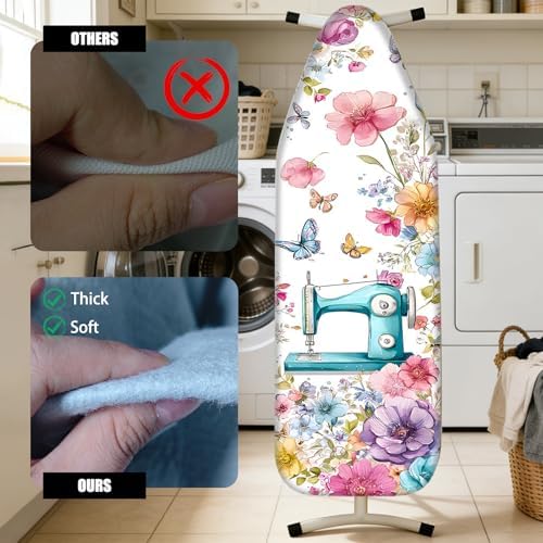Nuxovilar Floral Cotton Ironing Board Cover 15x54 Inches Fabric - Image 4