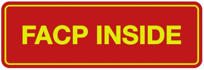 Signs ByLITA Standard FACP Inside Sign | Fire Safety Signage (Red/Yellow) - Medium 1 Pack