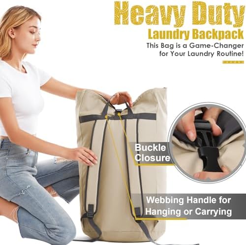 Backpack Laundry Bag, 115L Heavy Duty Extra Large College Laundry Backpack - Image 5