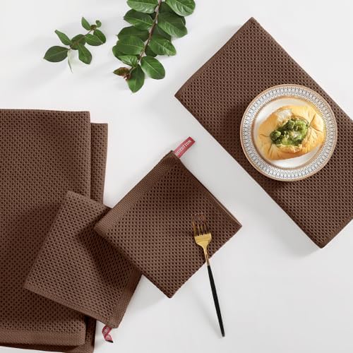 Homaxy 8 Pack 100% Cotton Kitchen Towels and Dishcloths Set - Image 6
