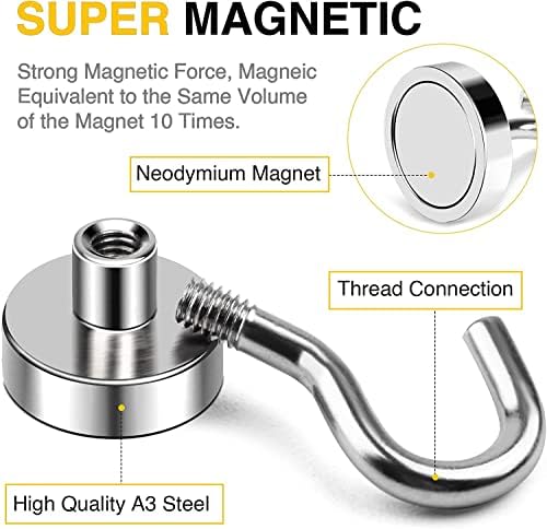 DIYMAG Magnetic Hooks, Strong Magents 75 Pack 30lbs - Image 5