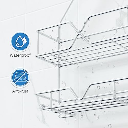 TreeLen Rustproof Shower Caddy, Stainless Steel, 4 Hooks, 2 Shelves - Image 5