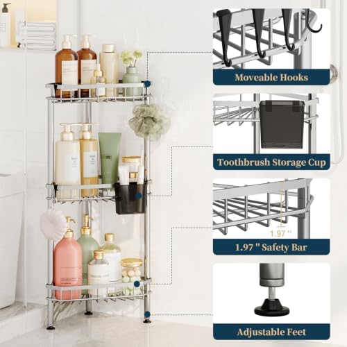 Consumest Corner Shower Caddy Stand - Image 4